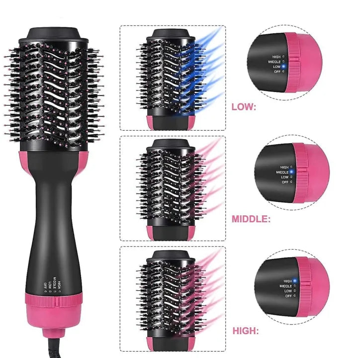 4-in-1  Blow Hair Dryer - Volumizer Brush, Straightening & Curl