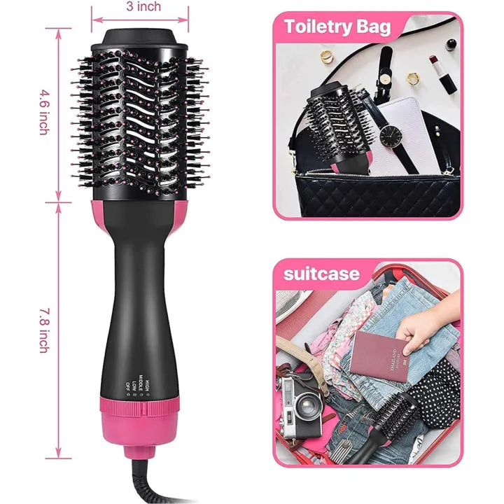 4-in-1  Blow Hair Dryer - Volumizer Brush, Straightening & Curl