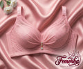 Femorah pink Elegant Ruched Seamless Comfort Bra