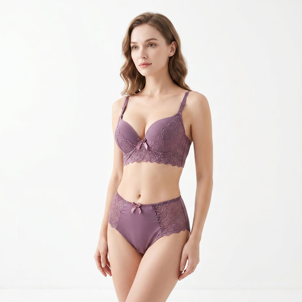 Lavender Bra & Panty Set – Premium Padded Lingerie Set