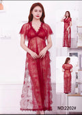 V Neck long single piece nightie