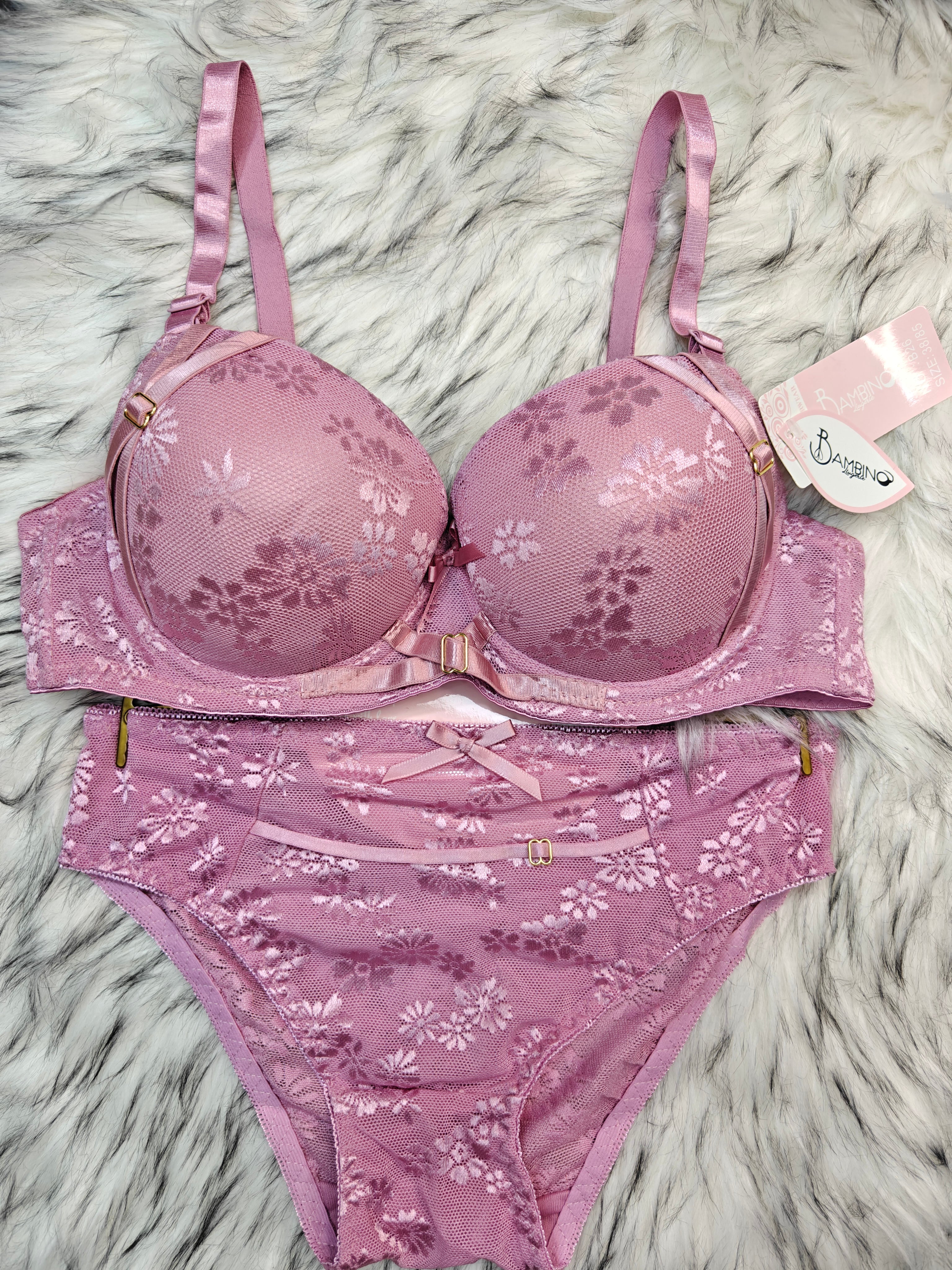 Femoraha Premium Thailand Edition – Soft Pink Luxury Lace Lingerie Set