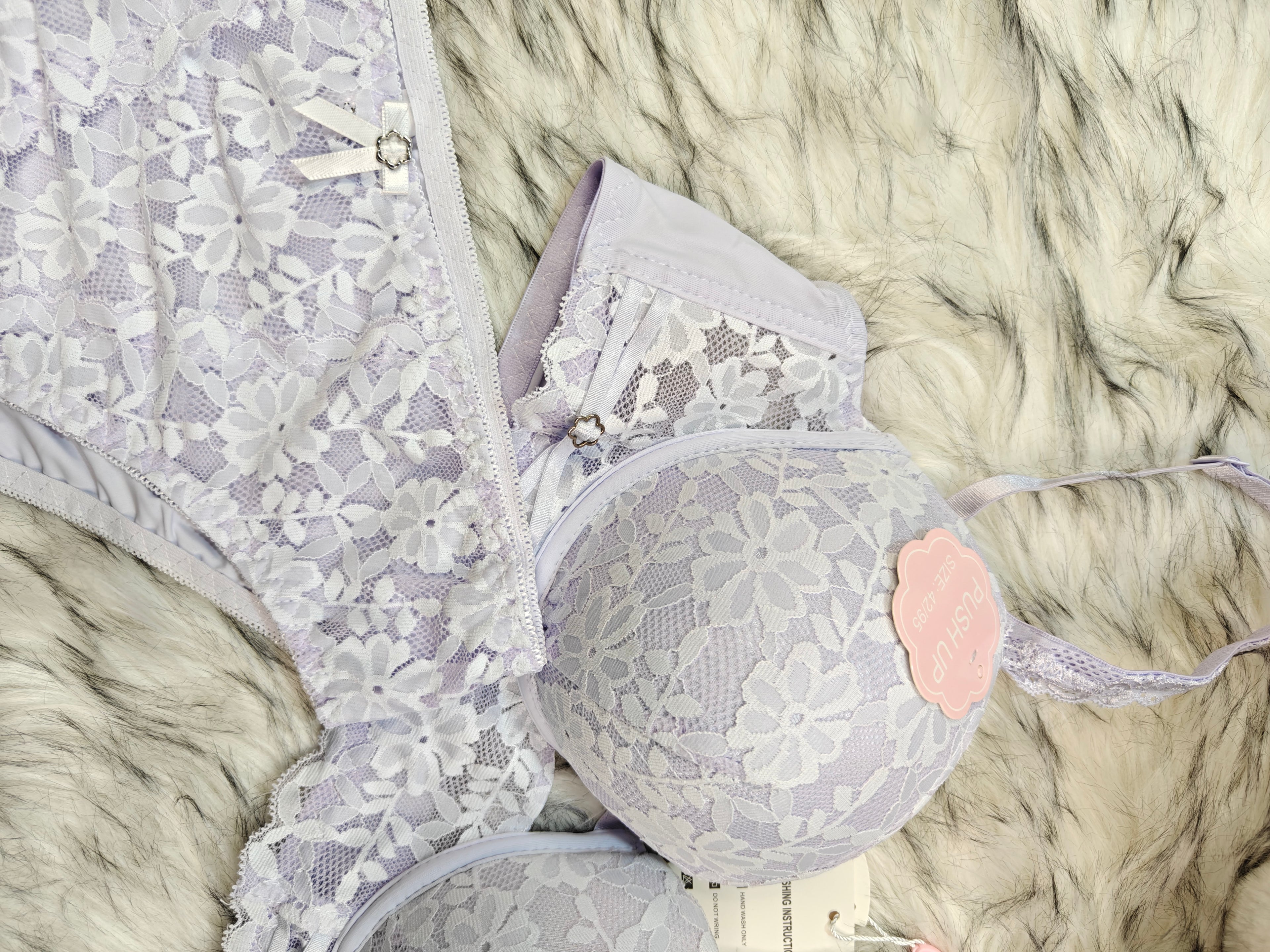 Femoraha Premium Thailand Edition – Soft Light Lavender Luxury Lace Lingerie Set
