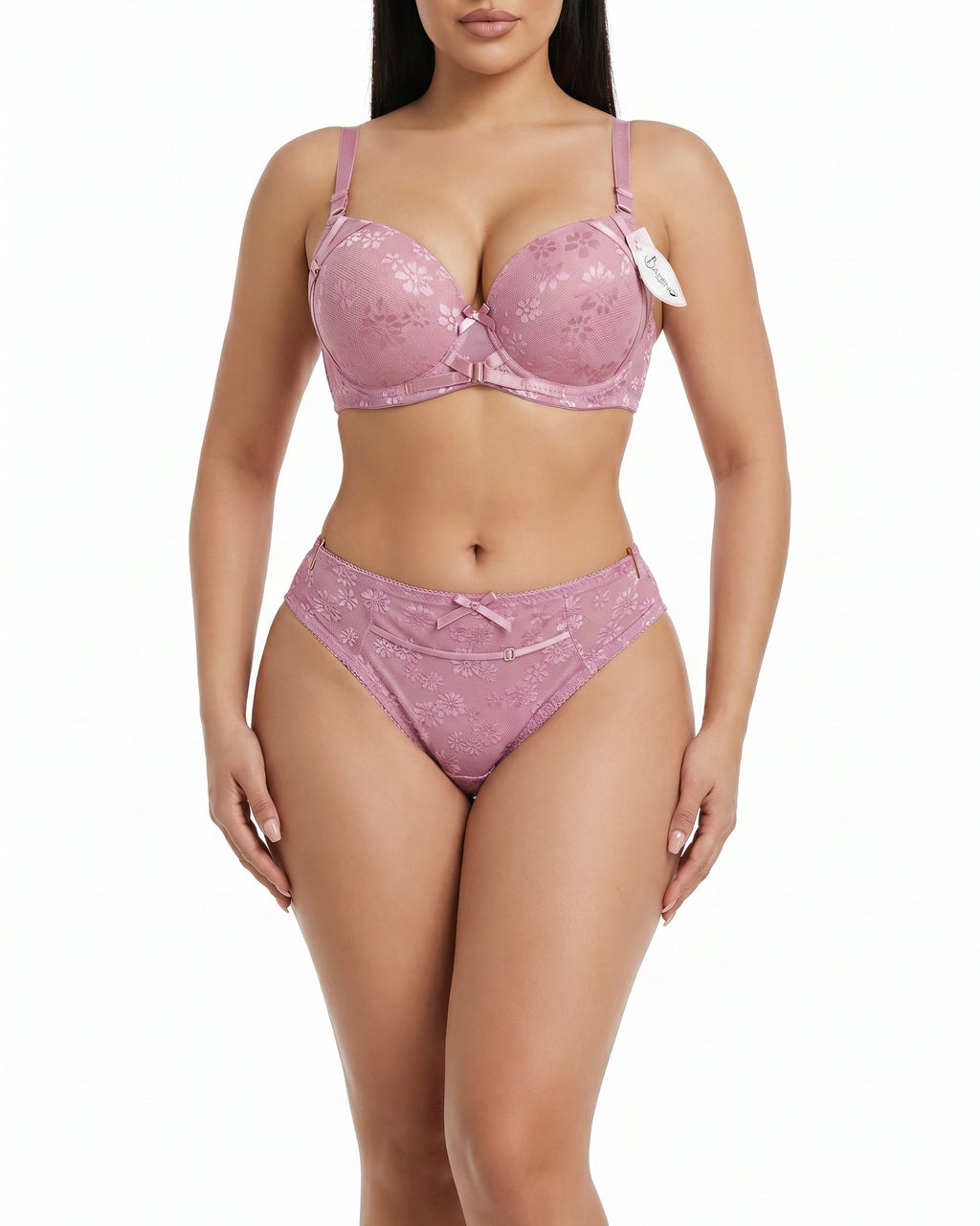 Femoraha Premium Thailand Edition – Soft Pink Luxury Lace Lingerie Set