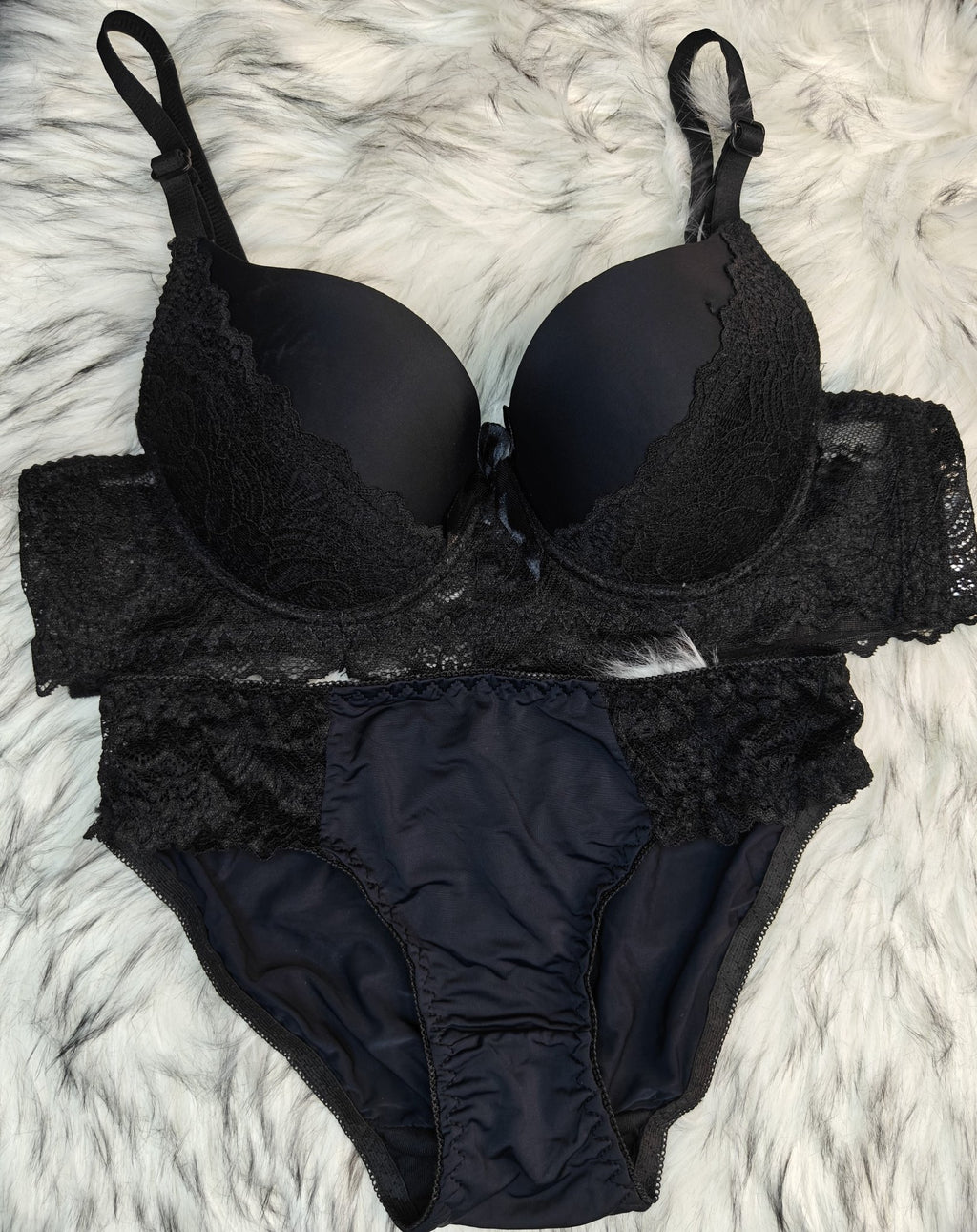 Black Bra & Panty Set – Premium Padded Lingerie Set (Copy) - Femorah