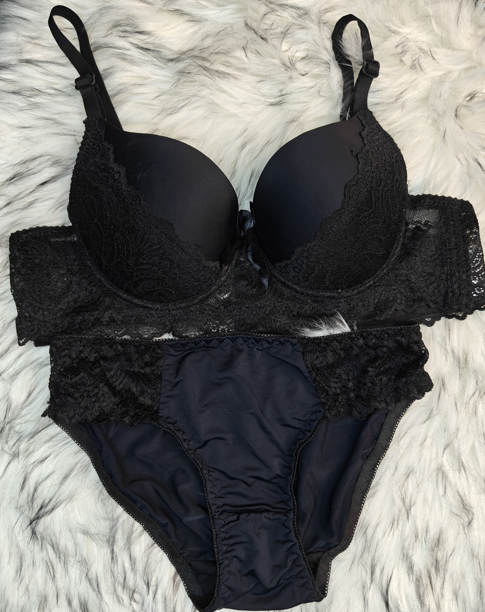 Black Bra & Panty Set – Premium Padded Lingerie Set (Copy) - Femorah