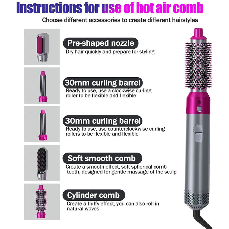 Imported™ 5-in-1 Hair Tool – Quick Styling Without Heat Damage or Hassle