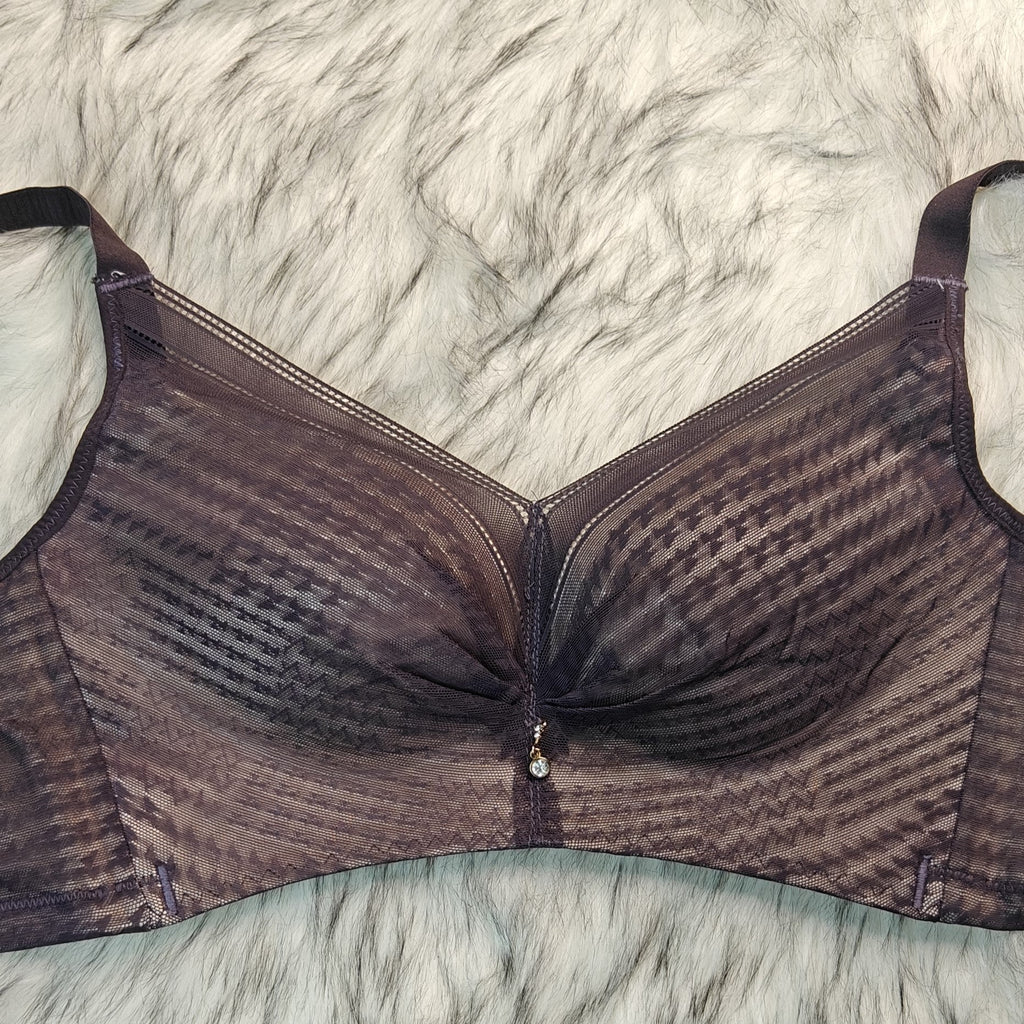 Femorah black Elegant Ruched Seamless Comfort Bra - Femorah