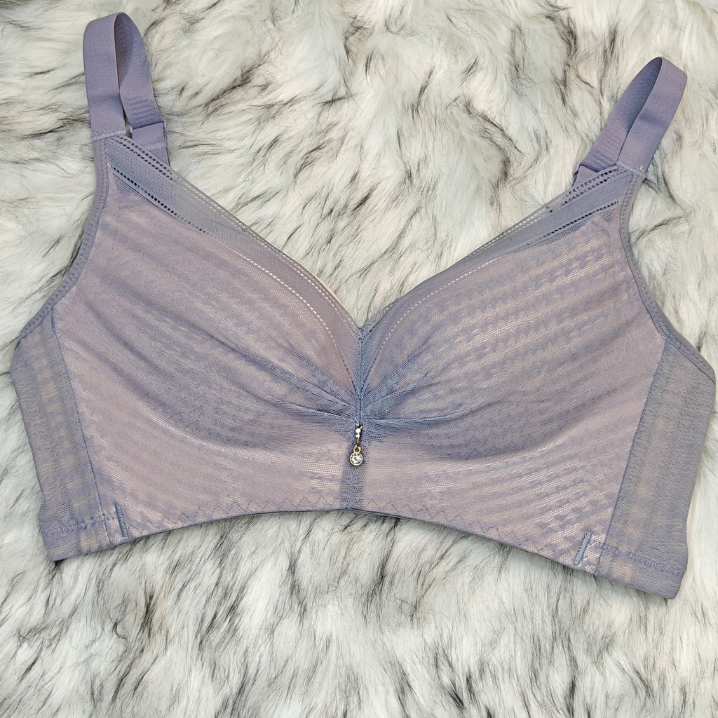Femorah Grey Elegant Ruched Seamless Comfort Bra - Femorah
