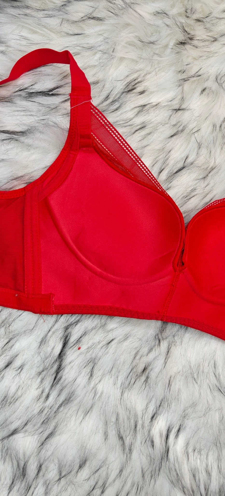 Femorah Red Elegant Ruched Seamless Comfort Bra - Femorah