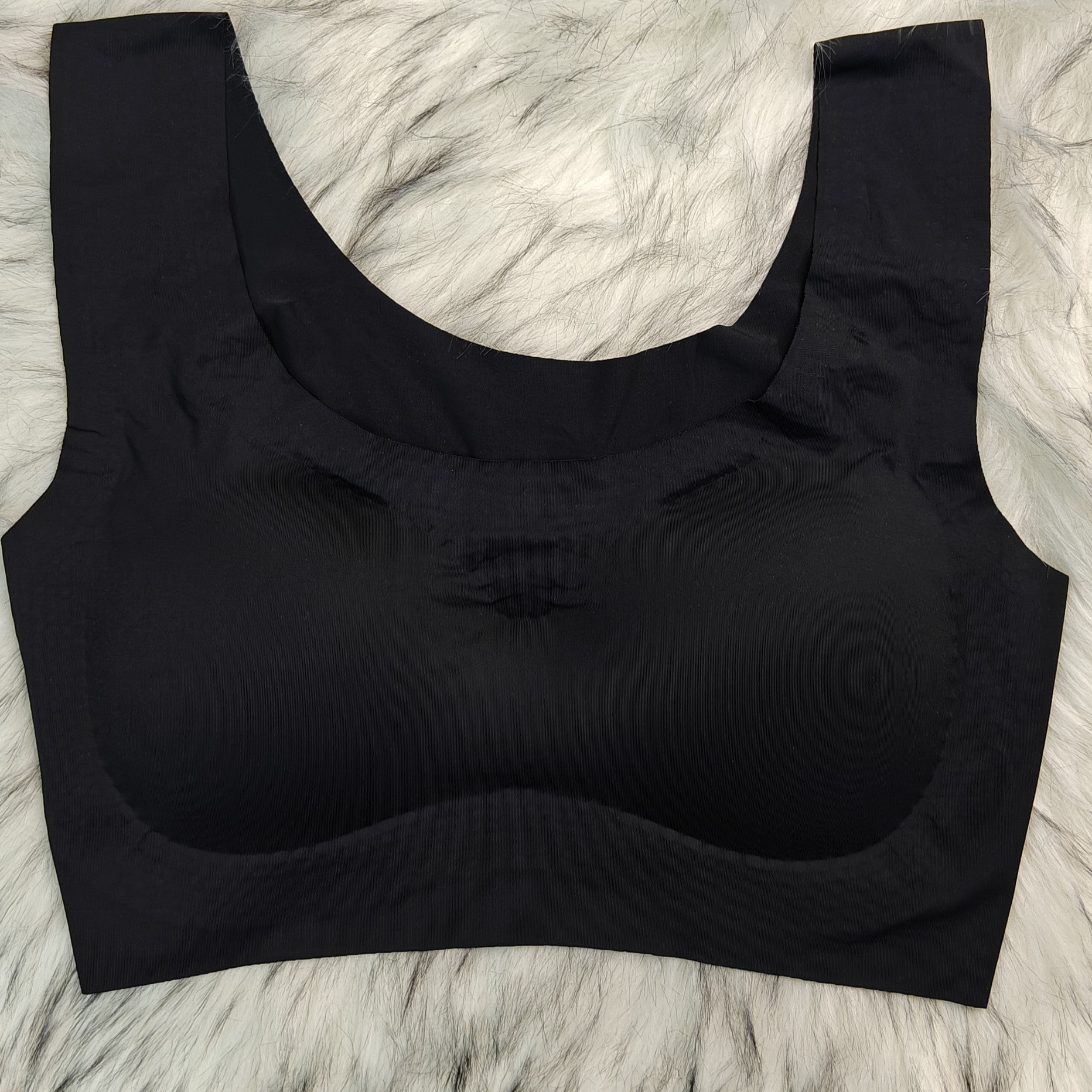 Femorha Black Seamless Wireless Comfort Bra for Women – Soft Full Coverage Bralette - Femorah