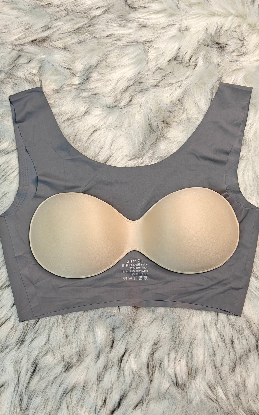 Femorha GreySeamless Wireless Comfort Bra for Women – Soft Full Coverage Bralette - Femorah