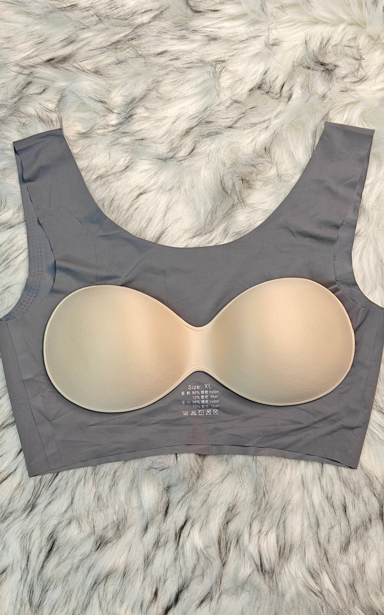 Femorha GreySeamless Wireless Comfort Bra for Women – Soft Full Coverage Bralette - Femorah