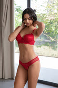 FEMORHA Padded Bra Set 82304 - Maroon - Femorah