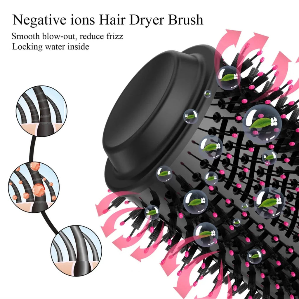 4-in-1  Blow Hair Dryer - Volumizer Brush, Straightening & Curl