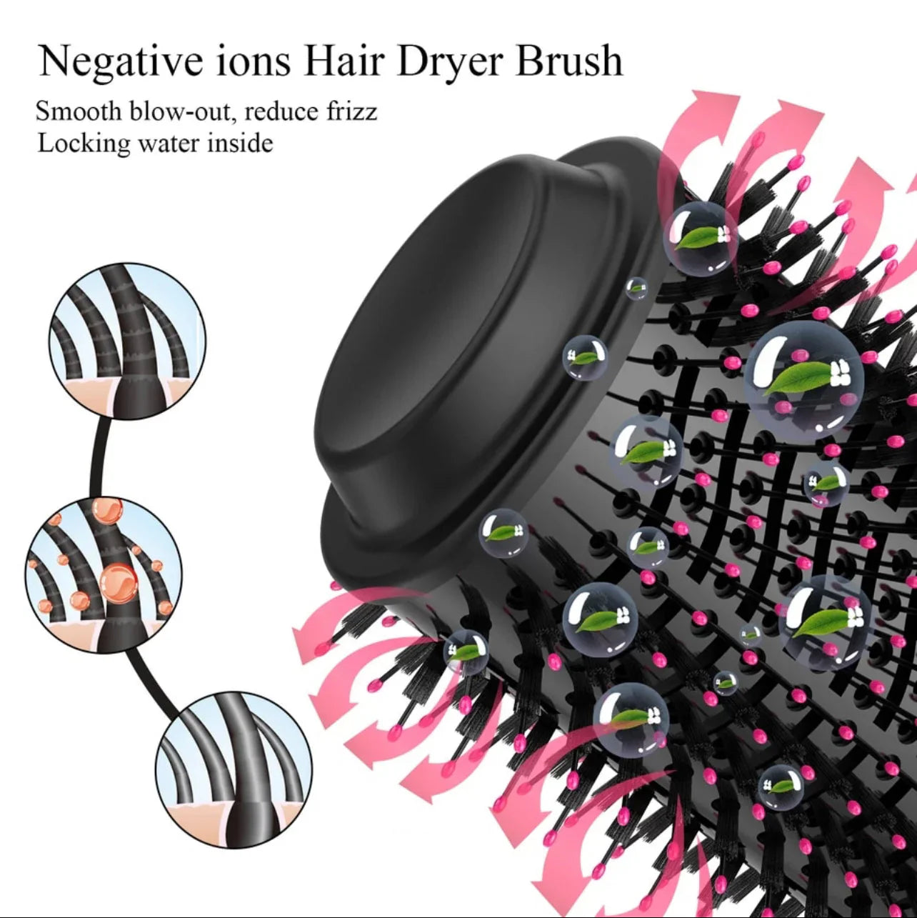 4-in-1  Blow Hair Dryer - Volumizer Brush, Straightening & Curl
