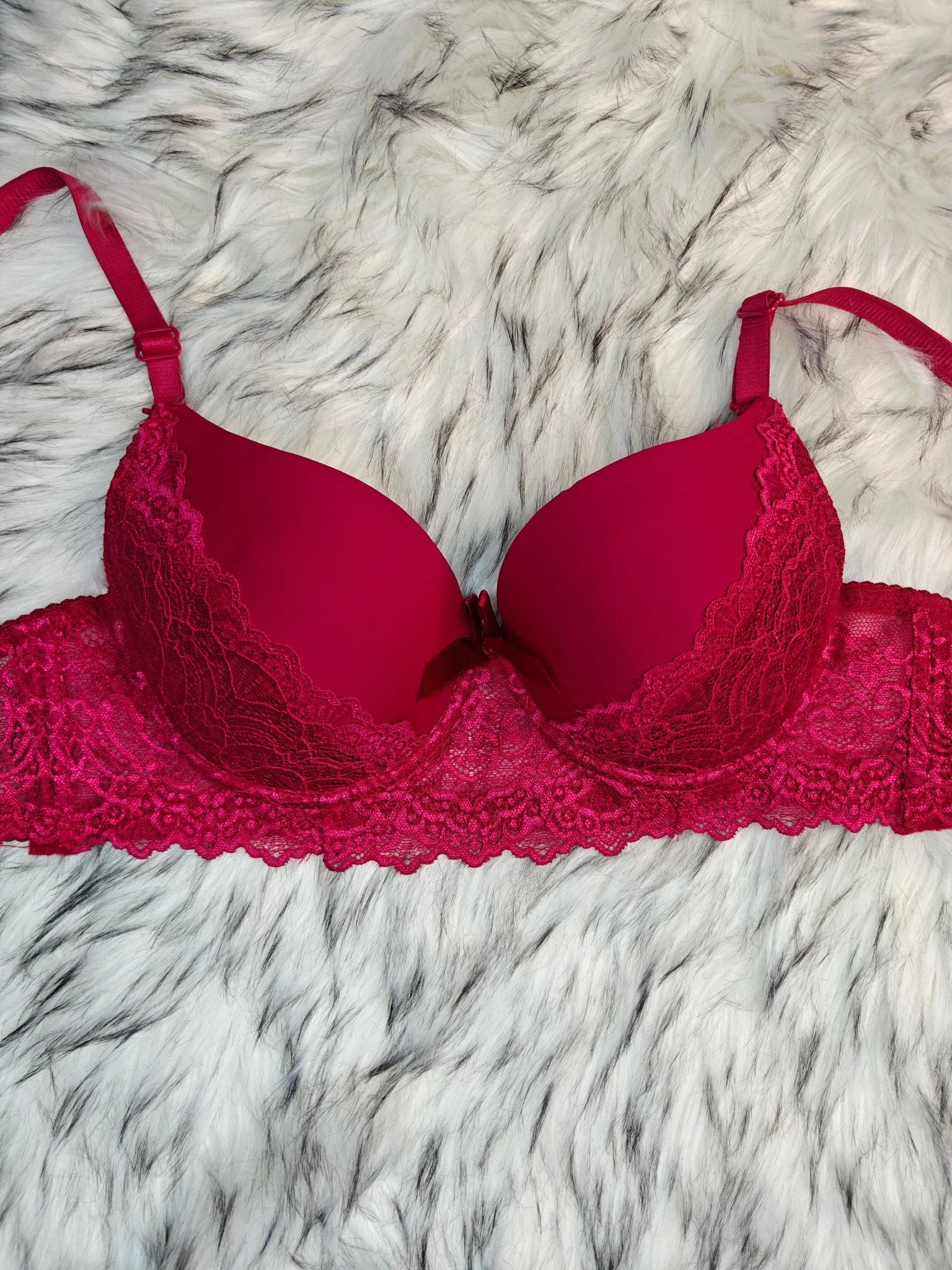 Ruby Red Bra & Panty Set – Premium Padded Lingerie Set - Femorah